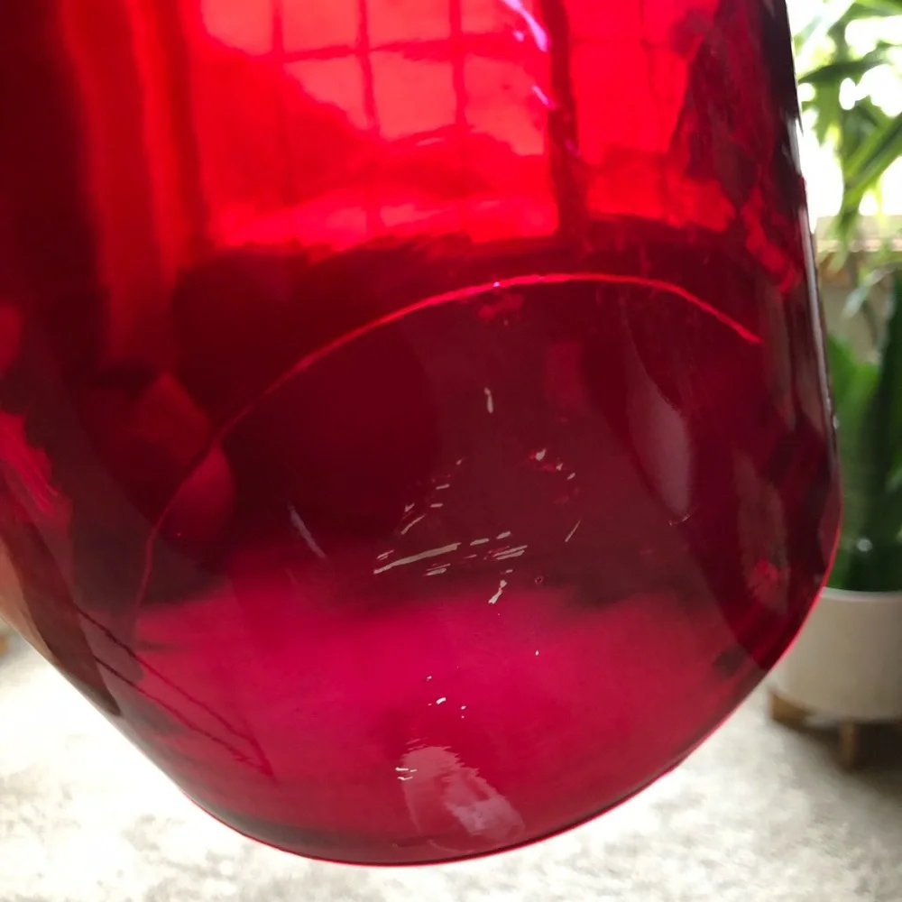 Crate & Barrel Red Cloche Candle
